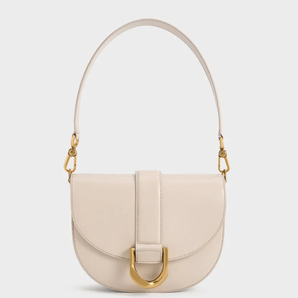 Charles & Keith Gabine Leather Saddle Bag